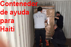 Contenedor de ayuda para Haití