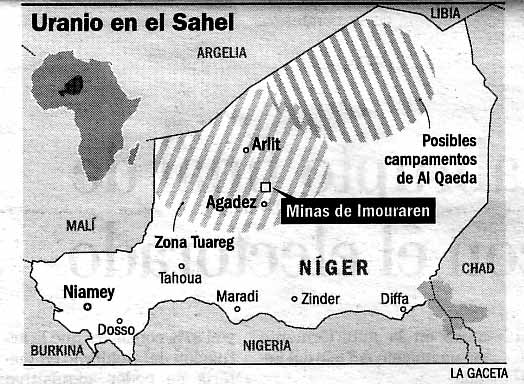 mapa del conflicto en Níger